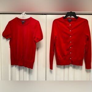 Women’s, Lands’ End, Red, Size S, sweater set